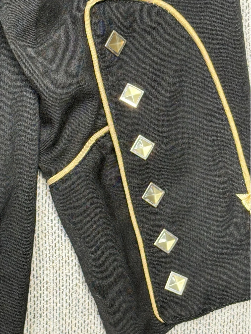 Scully Western Style Black Button-Up Shirt w Gold Piping M